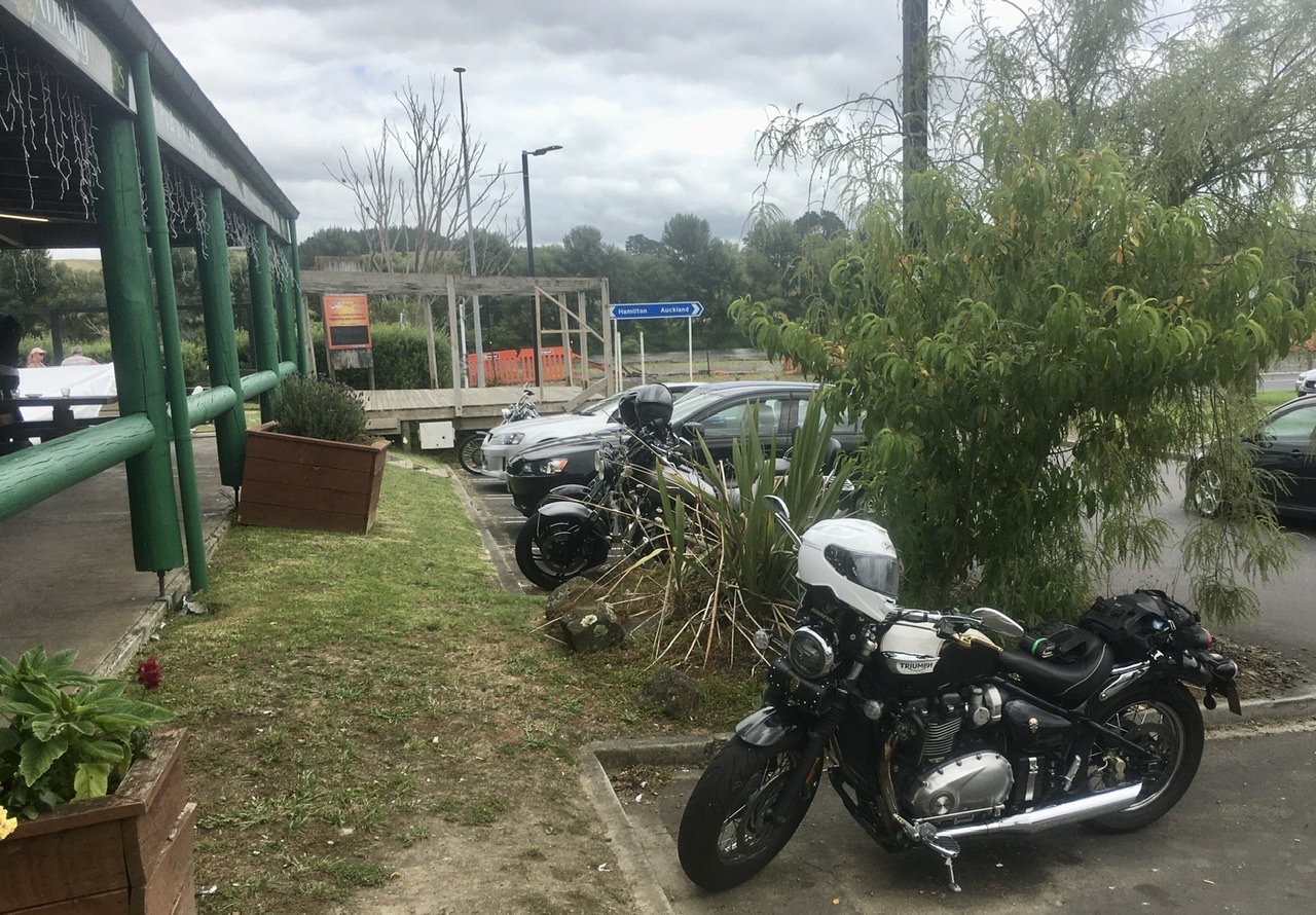 Service area south of the Bombay’s taking in Pokeno bacon and Mercer cheese with renowned biker...