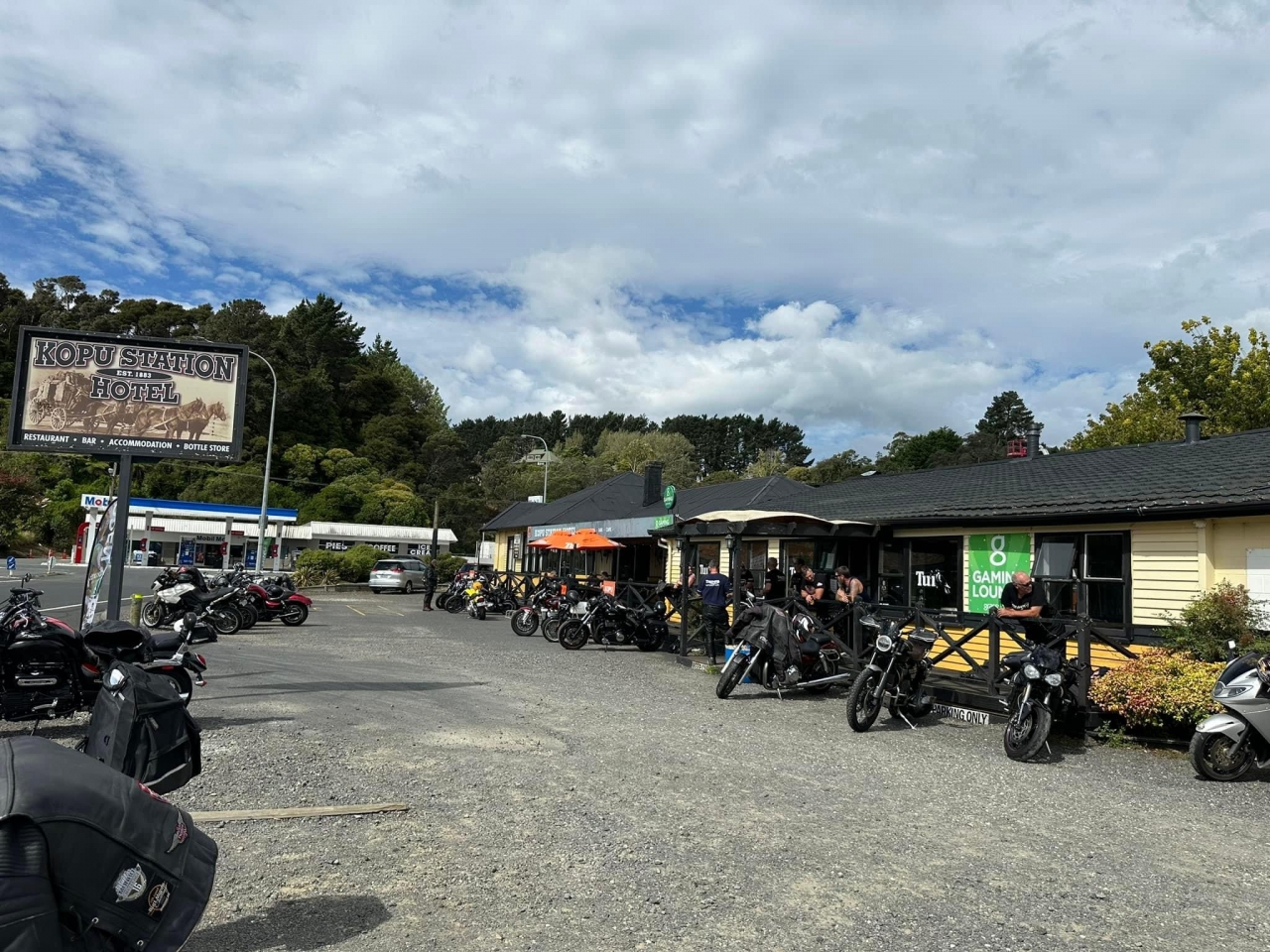 The Historic Kopu tavern is a popular stop for motorcycles touring Waikato and the Coromandel