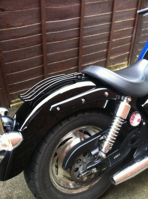 Powder coated seat bracket and fender struts.