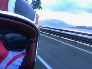 Riding alongside Lake Maggiore, Italy